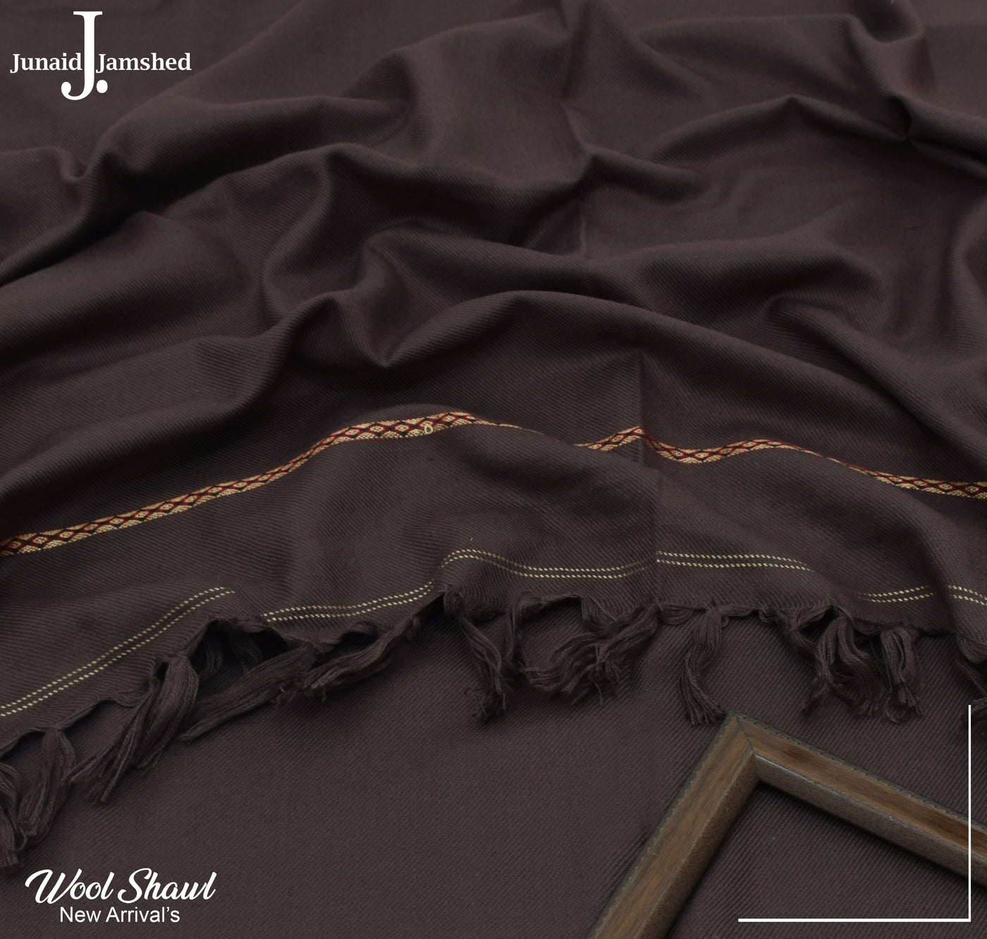 j. Wool Shawl-Chocolate Brown