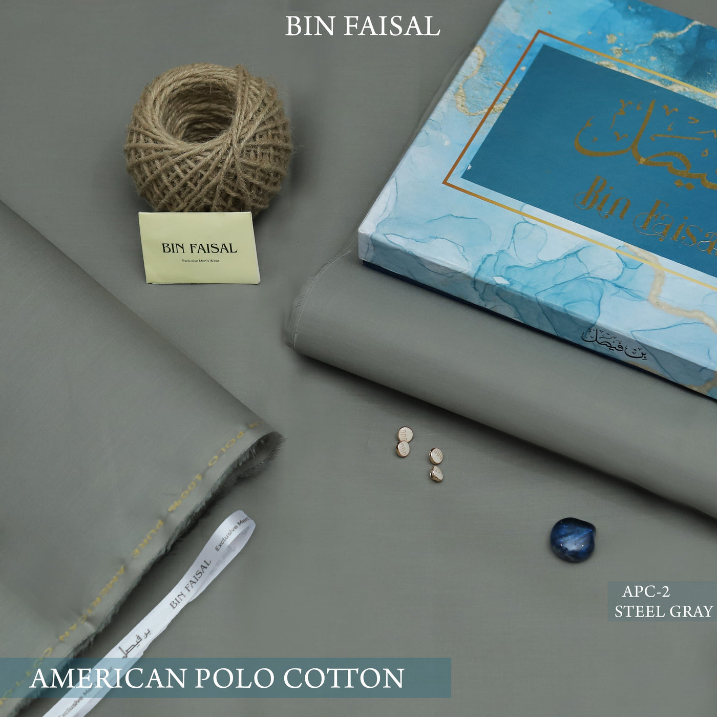 Elite Gold American Polo Cotton"-Steel Gray