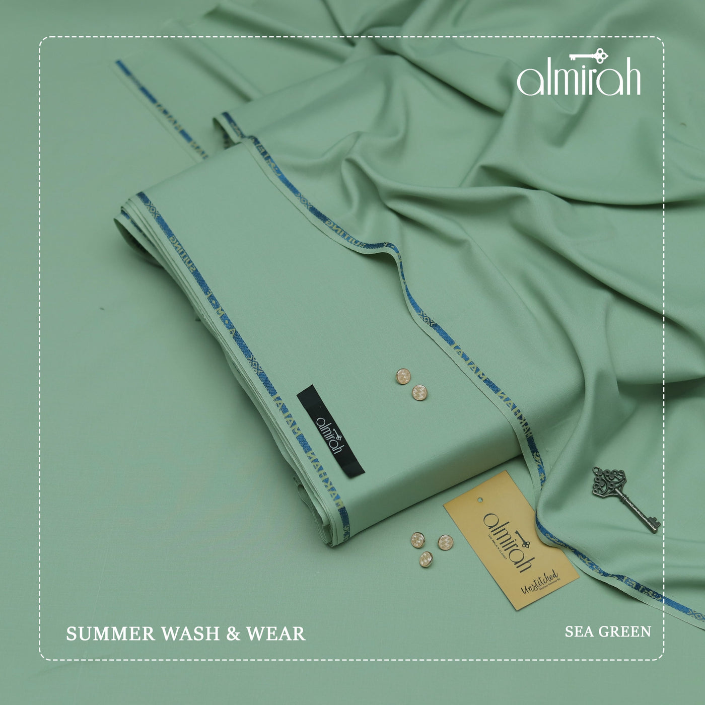 Almirah Luxury Wash and Wear"-SEA GREEN