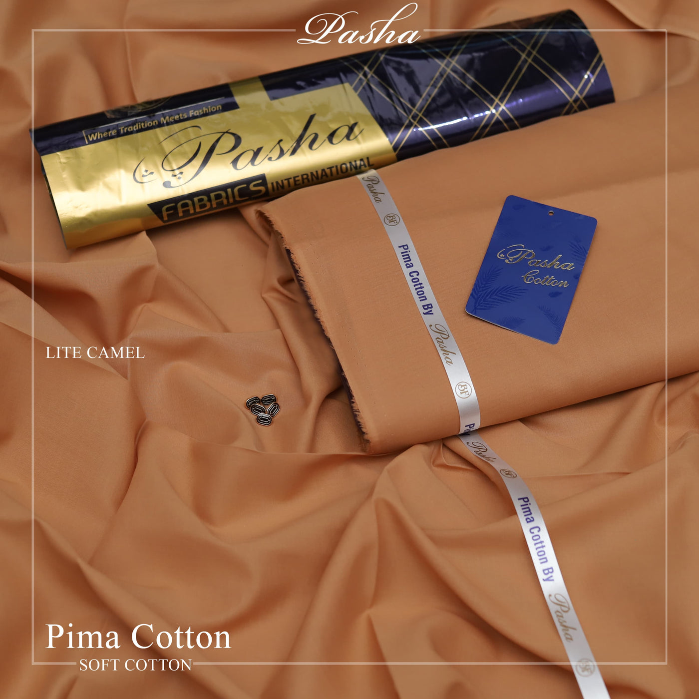 Ultra-Fine Pasha Pima Soft Cotton Fabric – Elegant Summer Wear (4.5m, L-A Finish, With Accessories)
