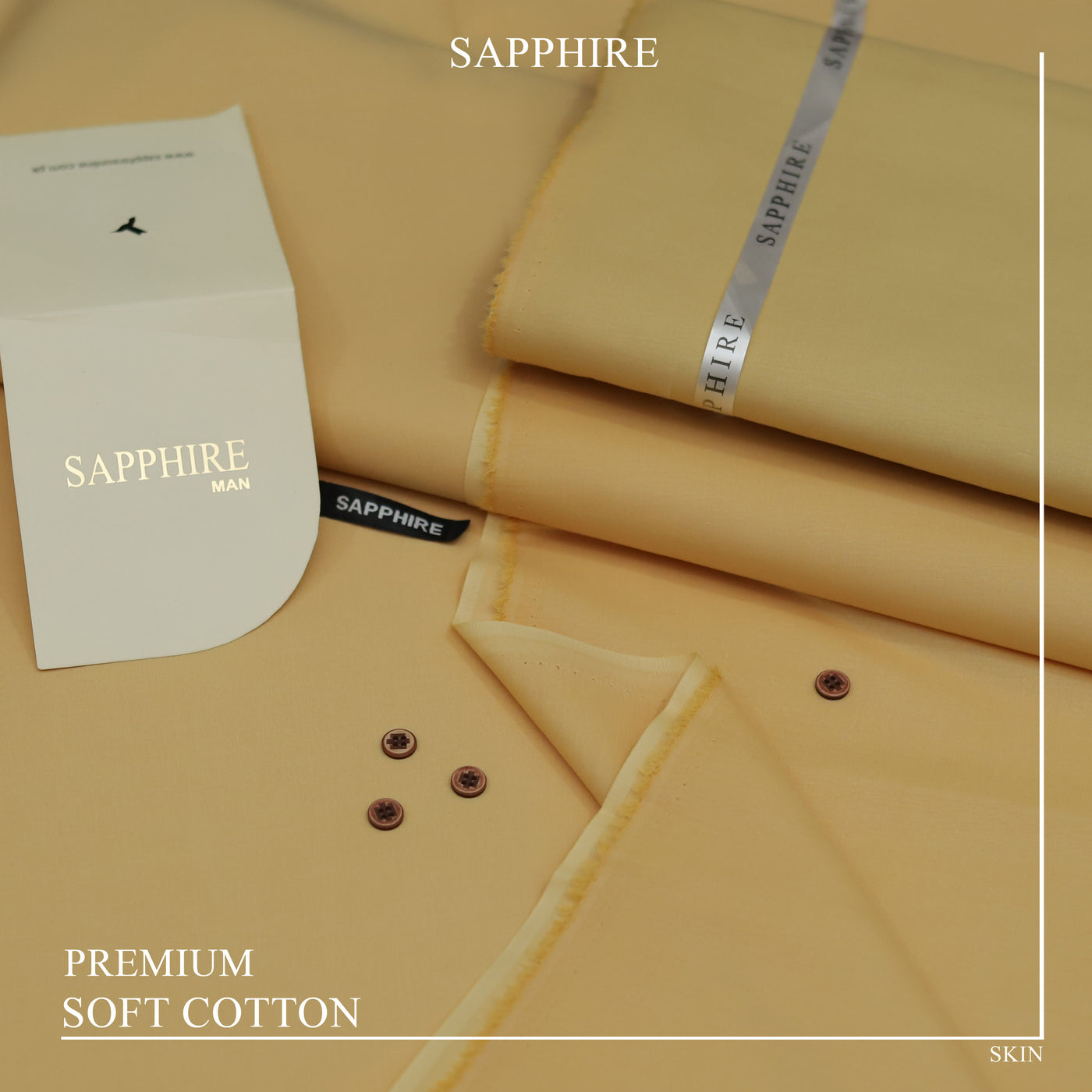 Ultra-Fine Sapphire Giza Soft Cotton Fabric – Elegant Summer Wear (4.5m, L-A Finish, With Accessories) - SKIN