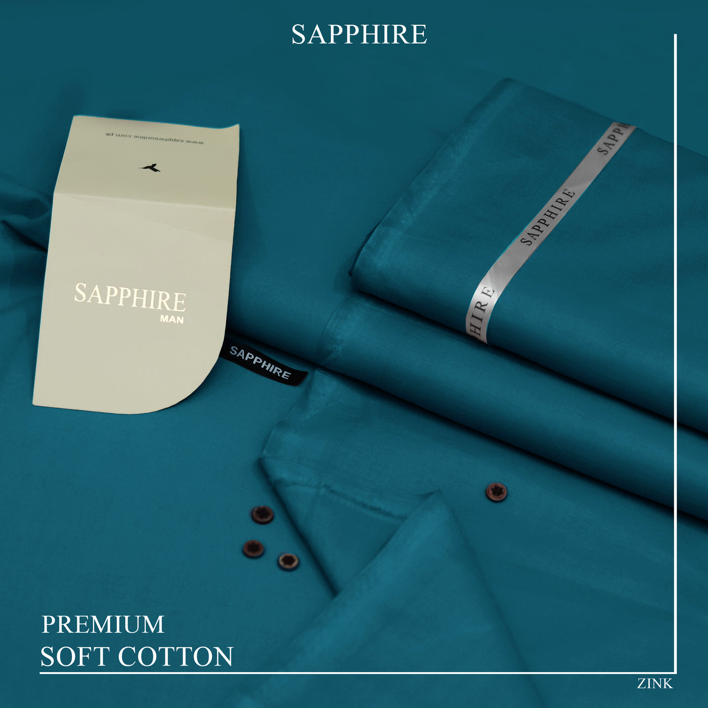 Ultra-Fine Sapphire Giza Soft Cotton Fabric – Elegant Summer Wear (4.5m, L-A Finish, With Accessories) -ZINK
