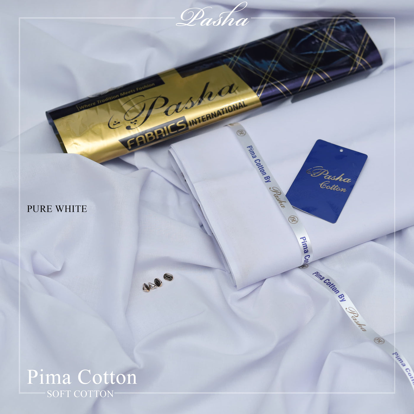 Ultra-Fine Pasha Pima Soft Cotton Fabric – Elegant Summer Wear (4.5m, L-A Finish, With Accessories)